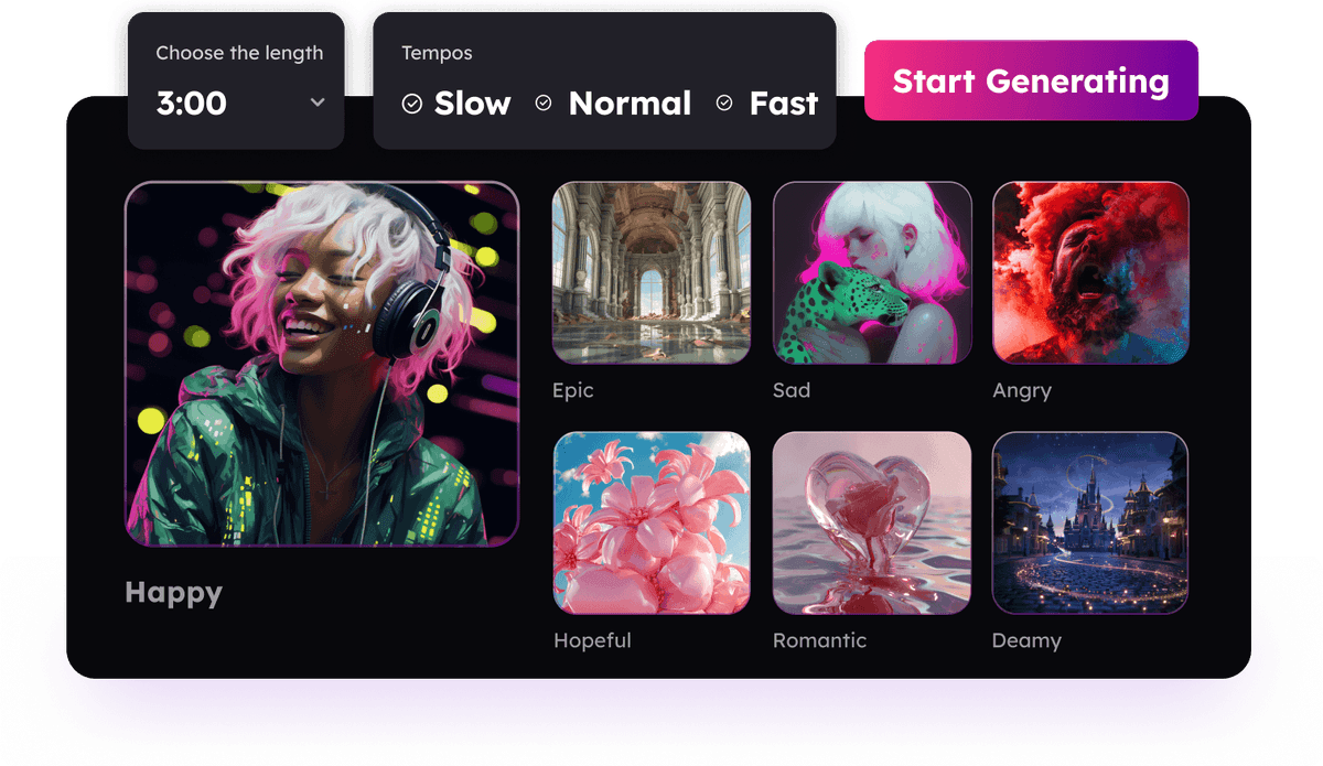 Generate music with one click